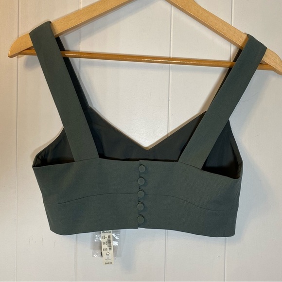 NWT Madewell Sweetheart-Neck Bralette Top Architect Green Sage Corset Crop Tank - Picture 6 of 12